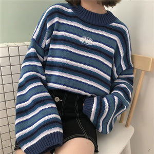 Ulzzang Loose Striped Sweater