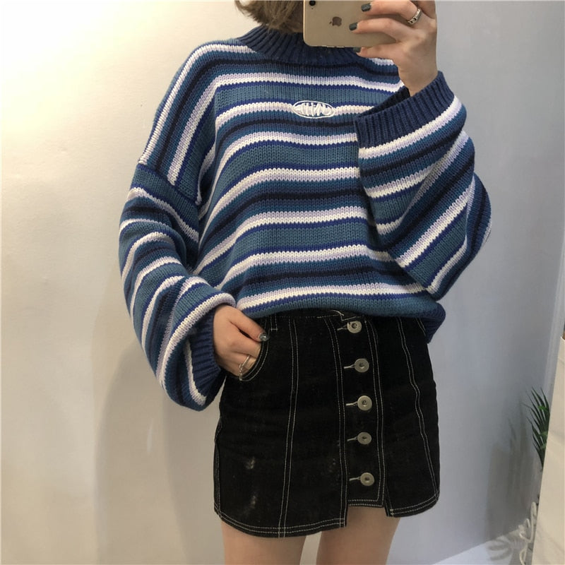 Ulzzang Loose Striped Sweater