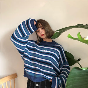 Ulzzang Loose Striped Sweater