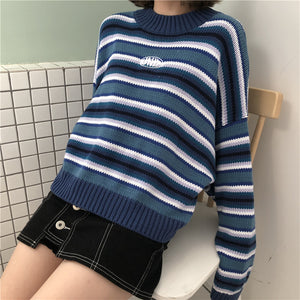 Ulzzang Loose Striped Sweater