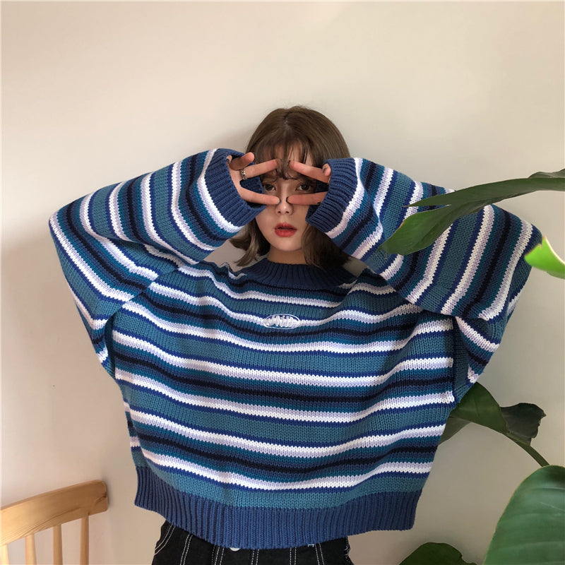 Ulzzang Loose Striped Sweater