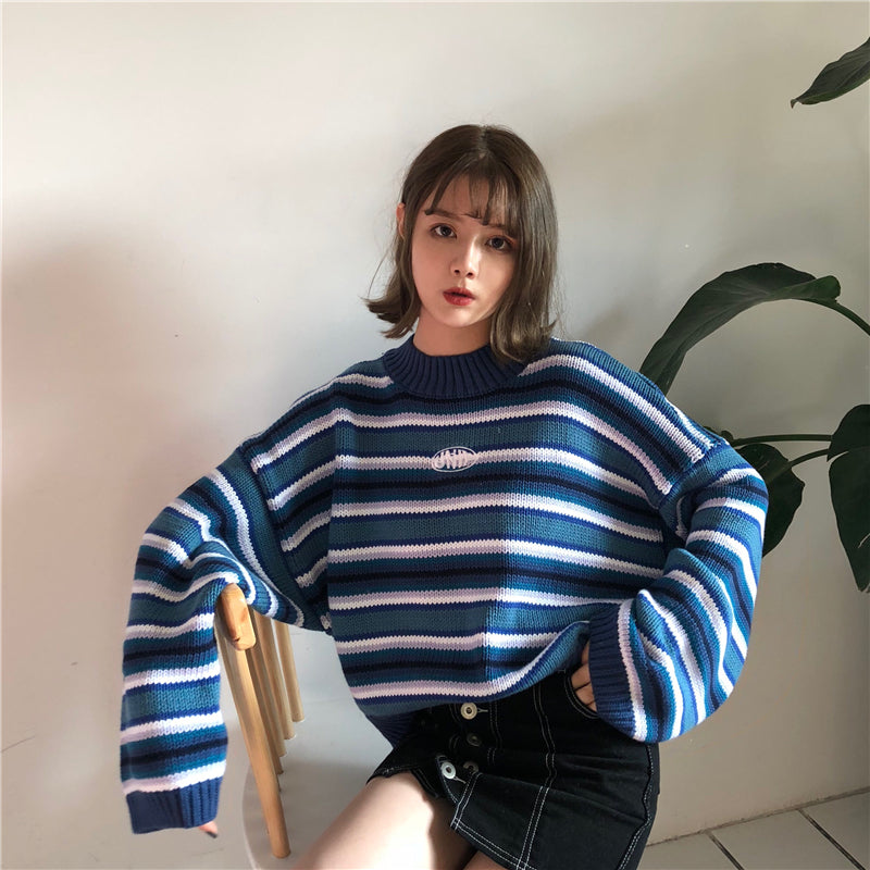 Ulzzang Loose Striped Sweater