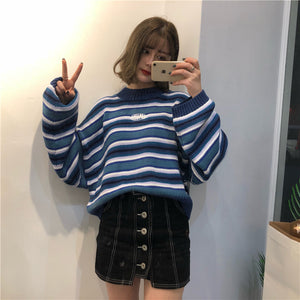 Ulzzang Loose Striped Sweater